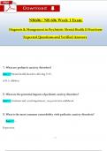 NR606 / NR 606 Week 3 Review Qs & Ans (Latest 2024 / 2025): Diagnosis & Management in Psychiatric Mental Health II Practicum (Verified Answers)