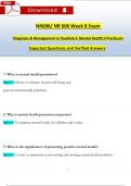 NR606 / NR 606 Final Exam Review Weeks 5 - 8 Covered Qs & Ans (Latest 2024 / 2025): Diagnosis & Management in Psychiatric Mental Health II Practicum (Verified Answers)