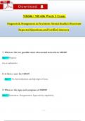 NR606 / NR 606 Week 5 Review Qs & Ans (Latest 2024 / 2025): Diagnosis & Management in Psychiatric Mental Health II Practicum (Verified Answers)