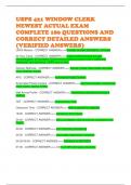 USPS 421 WINDOW CLERK NEWEST ACTUAL EXAM COMPLETE 180 QUESTIONS AND CORRECT DETAILED ANSWERS (VERIFIED ANSWERS)  