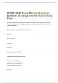 CHEM 1004T Finals Review Questions (Carleton U), Drugs and the Human Body Final Questions And Answers Rated A+