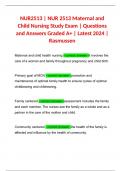 NUR2513 | NUR 2513 Maternal and Child Nursing Study Exam | Questions and Answers Graded A+ | Latest 2024 | Rasmussen