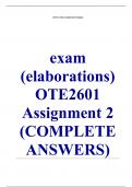 exam (elaborations) OTE2601 Assignment 2 (COMPLETE ANSWERS) 2024 (809145) - DUE 7 July 2024 •	Course •	Orientation to teaching Economic - OTE2601 (OTE2601) •	Institution •	University Of South Africa •	Book •	Introducing Economics: A Critical Guide for Tea