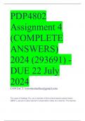 PDP4802 Assignment 4 (COMPLETE ANSWERS) 2024 (293691) - DUE 22 July 2024