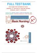 Test Bank For Rosdahl's Textbook of Basic Nursing, 12th Edition, by Caroline Rosdahl, All  Chapters 1 - 103 LATEST