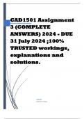 CAD1501 Assignment 3 (COMPLETE ANSWERS) 2024 - DUE 31 July 2024 Course Child and Adolescent Development (CAD1501) Institution University Of South Africa (Unisa) Book Child and Adolescent Development for Educators 2e