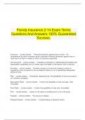     Florida Insurance 2-14 Exam Terms Questions And Answers 100% Guaranteed Success.