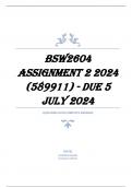 BSW2604 Assignment 2 2024 (589911) - DUE 5 July 2024