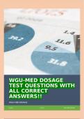 WGU-MED DOSAGE TEST QUESTIONS WITH ALL CORRECT ANSWERS!!