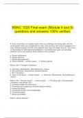  BSNC 1020 Final exam (Module 4 and 5) questions and answers 100% verified.