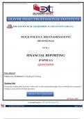 FINANCIAL REPORTING  MOCK FOR JULY, 2024 EXAMINATIONS (PROFESSIONAL)  LEVEL 2 Expert Verified