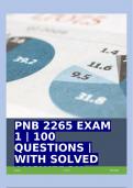 PNB 2265 EXAM 1 | 100 QUESTIONS | WITH SOLVED ANSWERS!!