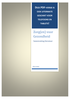 Samenvatting literatuur, taken en colleges Zorg(en) voor gezondheid