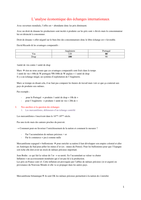 l'analyse économique des échanges internationaux