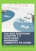 CUS MCQ QUESTIONS (CHAPTER 1-4 QUESTIONS) ANSWERED CORRECTLY TO SCORE A+