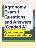 Agronomy Exam 1 Questions and Answers (Graded A)