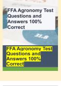 FFA Agronomy Test Questions and Answers 100% Correct