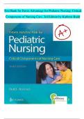 Test Bank for Davis Advantage for Pediatric Nursing: Critical Components of Nursing Care, 3rd Edition, by Kathryn Rudd, All Chapters 1-22 LATEST