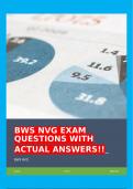 BWS NVG EXAM QUESTIONS WITH ACTUAL ANSWERS!!