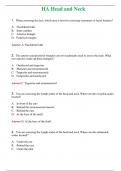 HA Head and Neck (Latest 2024) Questions With Complete Grade A+ Answers