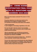 IAI - CRIME SCENE INVESTIGATION FINAL EXAM WITH ALL QUESTIONS AND ANSWERS 2024-2025