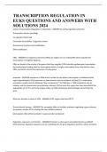 TRANSCRIPTION REGULATION IN EUKS QUESTIONS AND ANSWERS WITH SOLUTIONS 2024