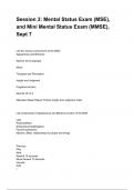 Session 3: Mental Status Exam (MSE), and Mini Mental Status Exam (MMSE), Sept 7 Questions and Answers A+ score assured 2024/2025