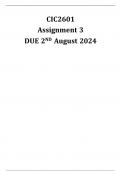 CIC2601 Assignment 3 DUE 2 August 2024