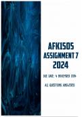 AFK1505 Assignment 7 2024 | Due 4 November 2024