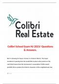 Colibri School Exam NJ 2023/ Questions & Answers.  