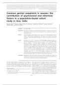 Common genital complaints in women: the contribution of psychosocial and infectious factors in a population-based cohort study in Goa, India