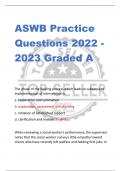 ASWB Practice  Questions 2022 - 2023 Graded A