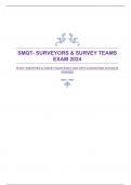 SMQT- SURVEYORS & SURVEY TEAMS EXAM 2024 WITH GUARANTEED ACCURATE ANSWERS