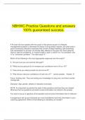   NBHWC Practice Questions and answers 100% guaranteed success.