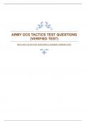 ARMY OCS TACTICS TEST QUESTIONS & ANSWERS (VERIFIED TEST)