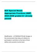 DCF Special Needs Appropriate Practices (SNP) 2024-2026 graded A+ already passed Modification