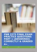 PNB 2275 FINAL EXAM PRACTICE QUESTIONS PART 1 (ANSWERED) CORRECTLY & GRADED A+