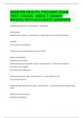 SHADOW HEALTH: FOCUSED EXAM TEST: COUGH - WEEK 7 (DANNY RIVERA) WITH ACCURATE ANSWERS