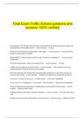 Final Exam Traffic School questions and answers 100% verified.