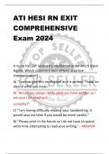 ATI HESI RN EXIT COMPREHENSIVE  Exam 2024