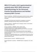 WGU D115 patho Unit 6 gastrointestinal system(Latest 2023_ 2024)  Questions & answers with Complete solutions | Latest edition 