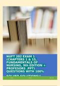 NUFT 202 EXAM 1 (CHAPTERS 1 & 15, FUNDAMENTALS OF NURSING, 9th EDITION + PROFESORS .PPT) QUESTIONS WITH 100% SOLVED SOLUTIONS!!
