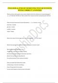 ENGLISH 4A END OF SEMESTER TEST QUESTIONS WITH CORRECT ANSWERS