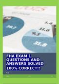 FHA EXAM 1 QUESTIONS AND ANSWERS SOLVED 100% CORRECT!!