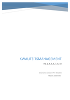 Samenvatting Kwaliteitsmanagement H1, 2, 4.5, 5, 6, 7, 8, 10