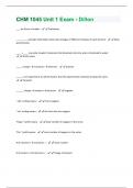 CHM 1045 Unit 1 Exam - Dillon Questions and Answers 100% Solved correctly