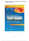 Test bank psychiatric mental health nursing 7th edition videbeck Complete,,,Alpha