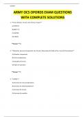 ARMY OCS OPORDS EXAM QUESTIONS WITH COMPLETE SOLUTIONS