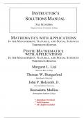 Solutions for Finite Mathematics with Applications In the Management, Natural, and Social Sciences, 13th Edition Lial (All Chapters included)