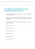 ACT English Exam Preparation Paper with  Complete and Verified Solutions